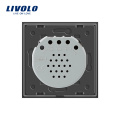 Выключатель Livolo Glass Gang Switch Стандарт ЕС 2-сторонний сенсорный выключатель света VL-C701S-15